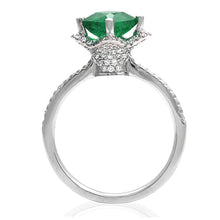 Load image into Gallery viewer, Emerald Gemstone with Diamond Accent in 18k White Gold
