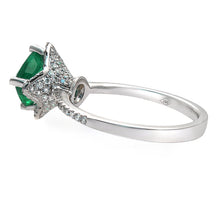 Load image into Gallery viewer, Emerald Gemstone with Diamond Accent in 18k White Gold
