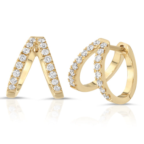 Petite Diamond Double Huggie Earrings