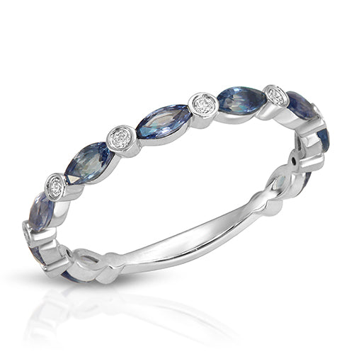 Marquise Sapphire and Diamond Ring